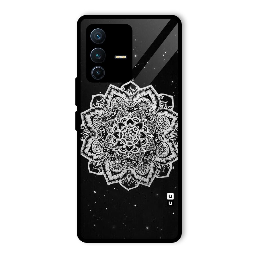 Beautiful Mandala Design Glass Back Case for Vivo V23 Pro