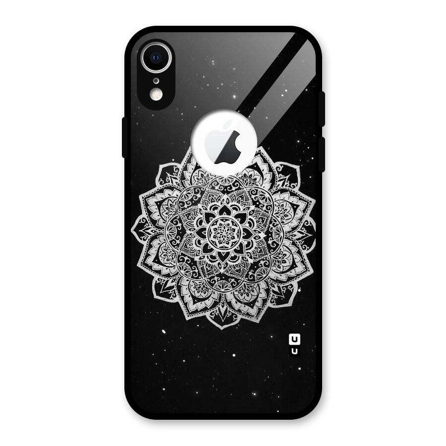 Beautiful Mandala Design Glass Back Case for iPhone XR Logo Cut