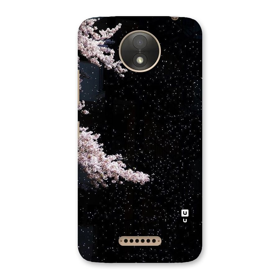 Beautiful Night Sky Flowers Back Case for Moto C Plus