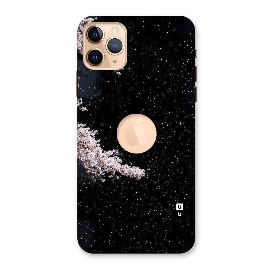 Beautiful Night Sky Flowers Back Case for iPhone 11 Pro Max Logo Cut