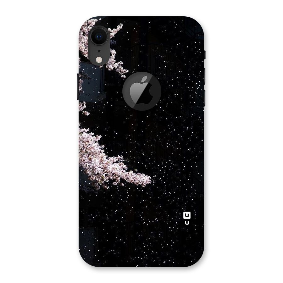 Beautiful Night Sky Flowers Back Case for iPhone XR Logo Cut