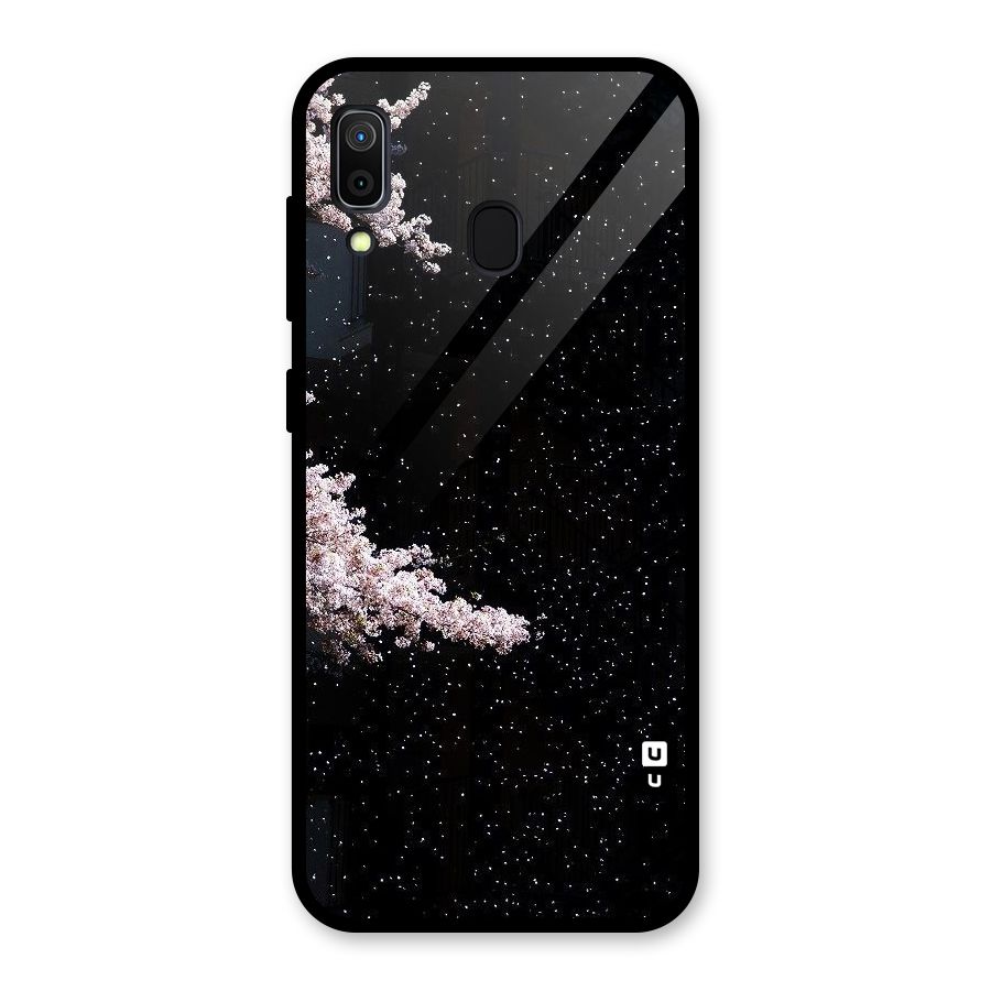 Beautiful Night Sky Flowers Glass Back Case for Galaxy A30