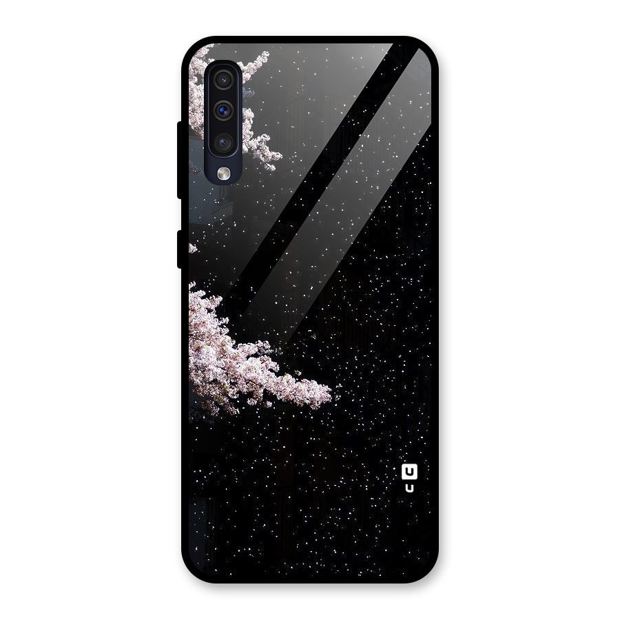 Beautiful Night Sky Flowers Glass Back Case for Galaxy A30s