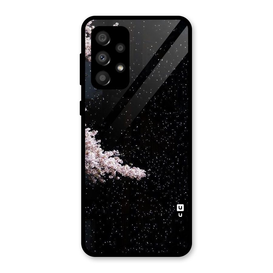 Beautiful Night Sky Flowers Glass Back Case for Galaxy A32