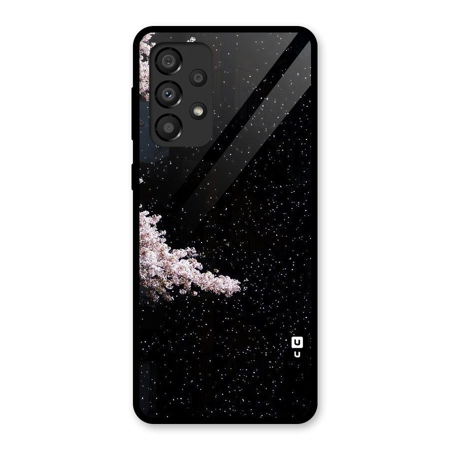 Beautiful Night Sky Flowers Glass Back Case for Galaxy A33 5G
