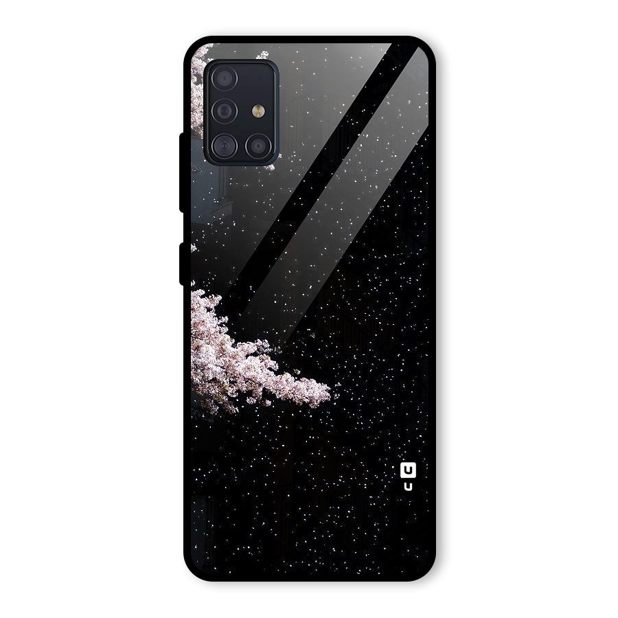 Beautiful Night Sky Flowers Glass Back Case for Galaxy A51