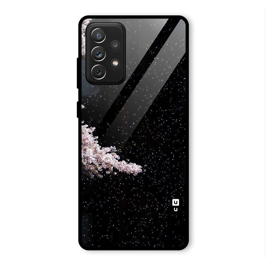 Beautiful Night Sky Flowers Glass Back Case for Galaxy A72