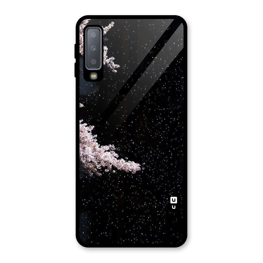 Beautiful Night Sky Flowers Glass Back Case for Galaxy A7 (2018)