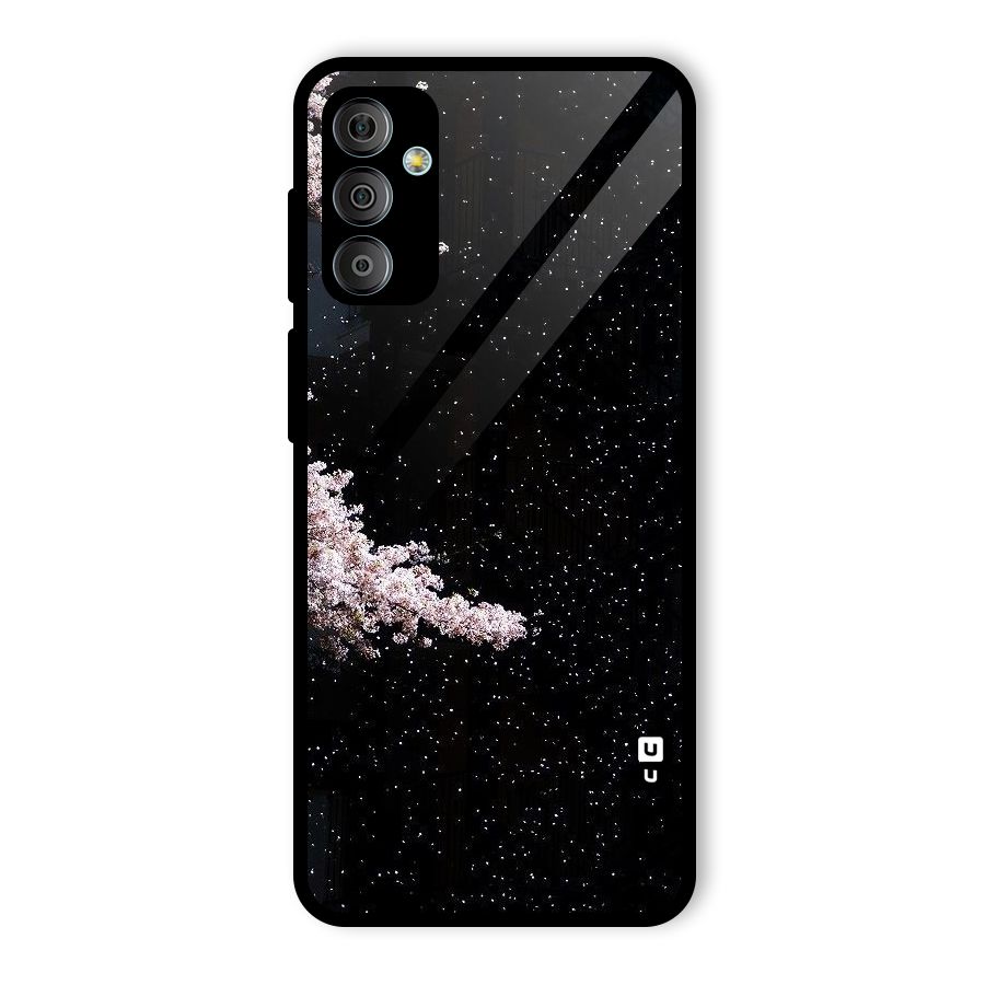 Beautiful Night Sky Flowers Glass Back Case for Galaxy F23