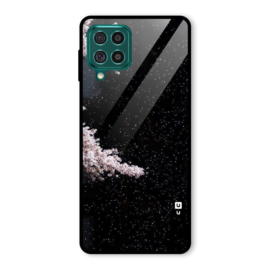 Beautiful Night Sky Flowers Glass Back Case for Galaxy F62