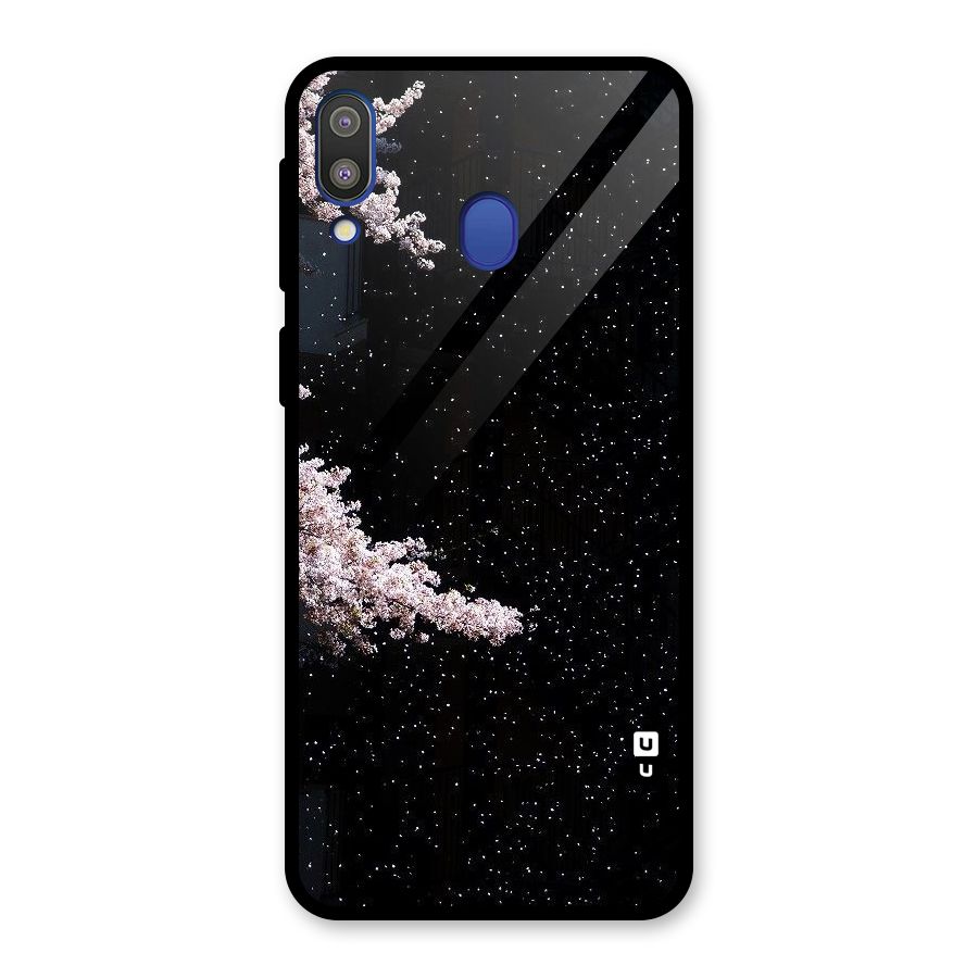 Beautiful Night Sky Flowers Glass Back Case for Galaxy M20