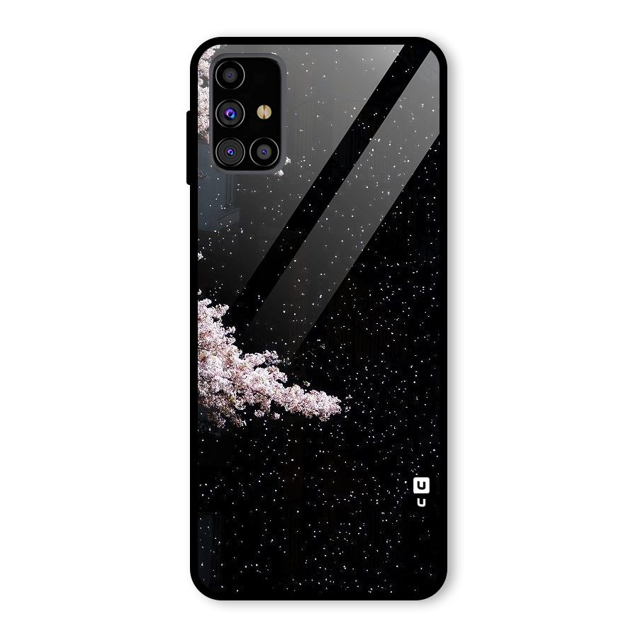 Beautiful Night Sky Flowers Glass Back Case for Galaxy M31s