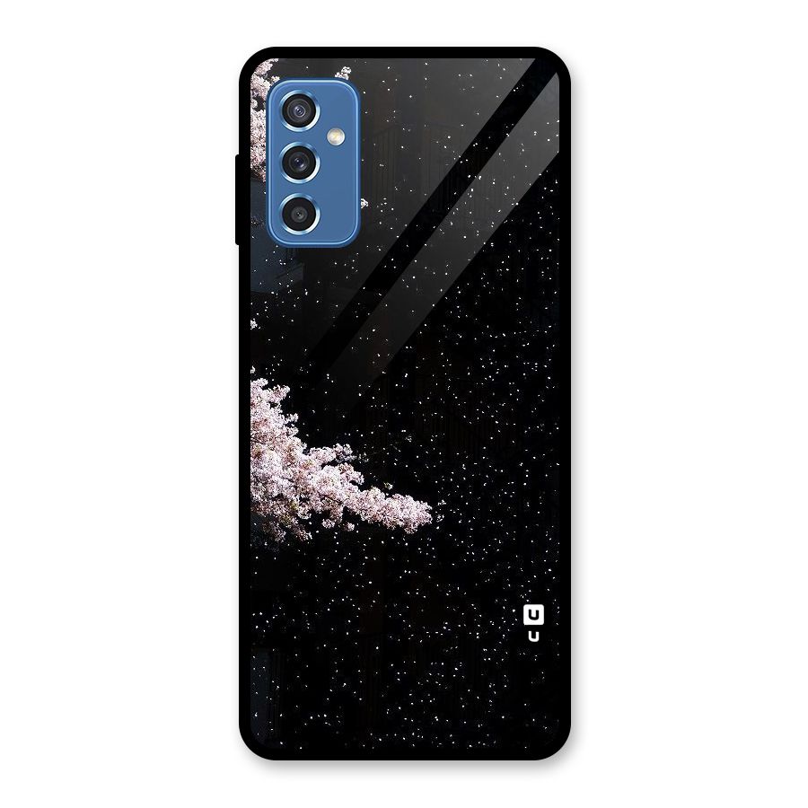 Beautiful Night Sky Flowers Glass Back Case for Galaxy M52 5G