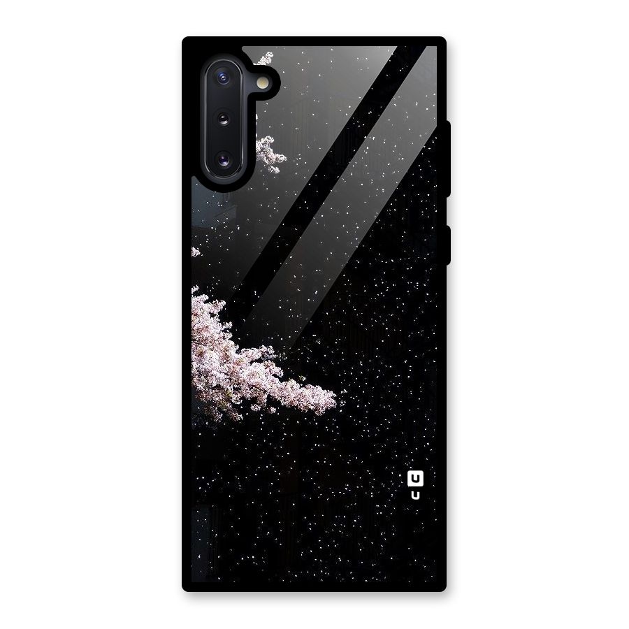 Beautiful Night Sky Flowers Glass Back Case for Galaxy Note 10