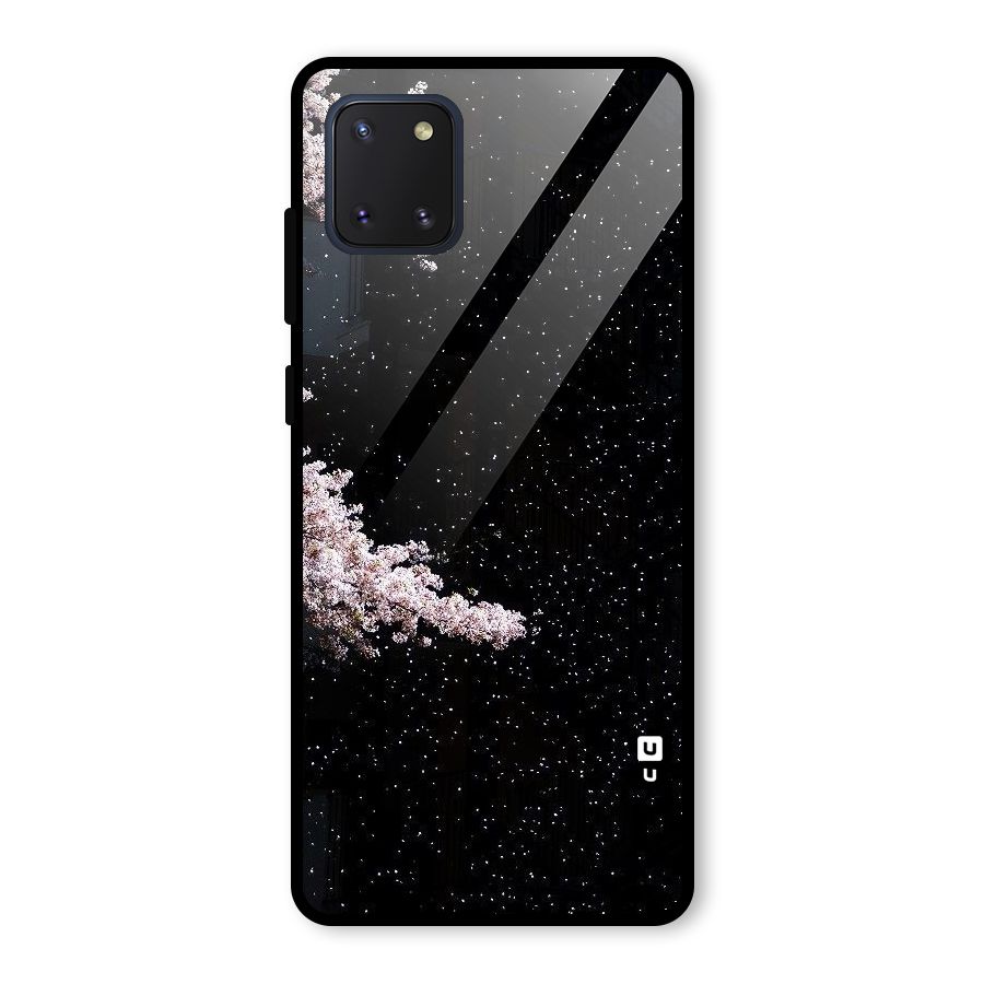 Beautiful Night Sky Flowers Glass Back Case for Galaxy Note 10 Lite
