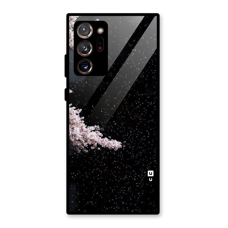 Beautiful Night Sky Flowers Glass Back Case for Galaxy Note 20 Ultra 5G