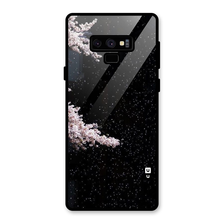 Beautiful Night Sky Flowers Glass Back Case for Galaxy Note 9