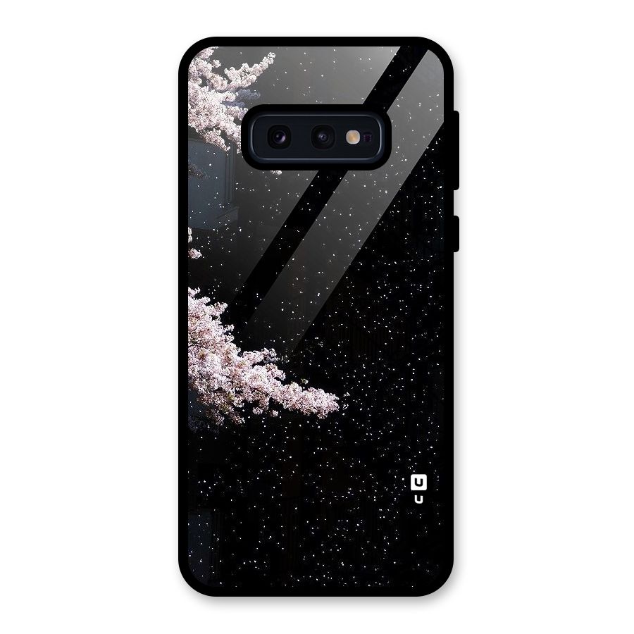 Beautiful Night Sky Flowers Glass Back Case for Galaxy S10e