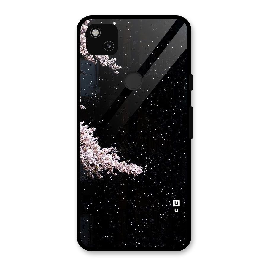 Beautiful Night Sky Flowers Glass Back Case for Google Pixel 4a