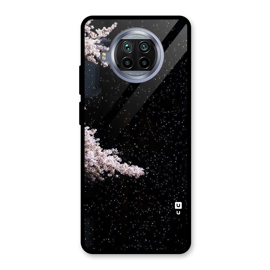 Beautiful Night Sky Flowers Glass Back Case for Mi 10i