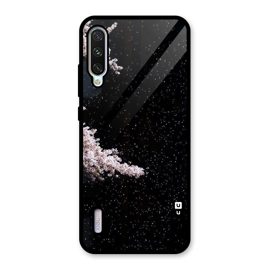 Beautiful Night Sky Flowers Glass Back Case for Mi A3
