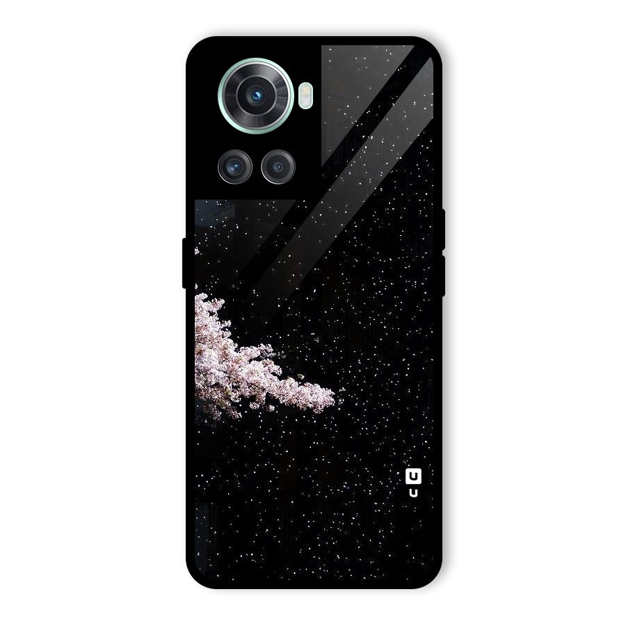 Beautiful Night Sky Flowers Glass Back Case for OnePlus 10R