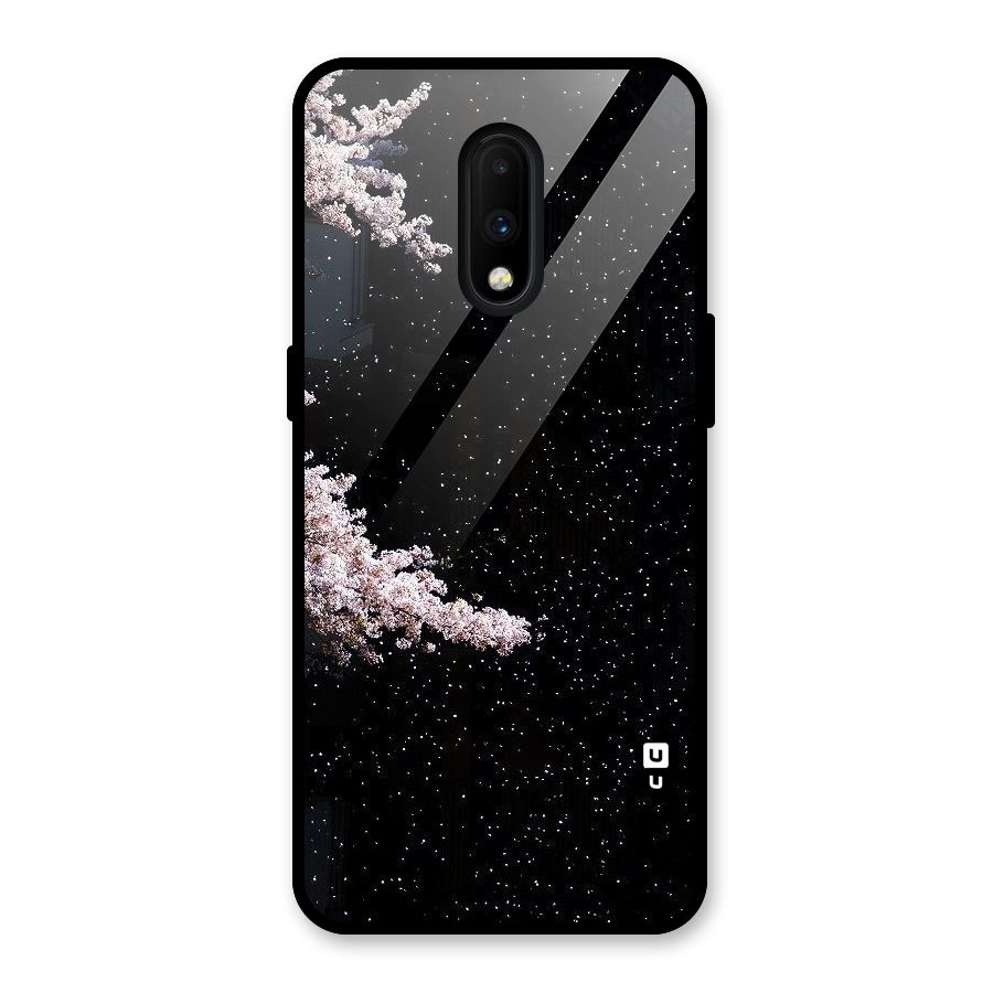 Beautiful Night Sky Flowers Glass Back Case for OnePlus 7
