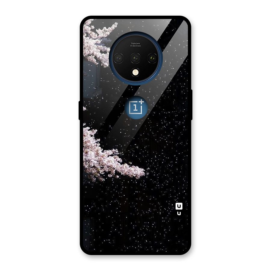 Beautiful Night Sky Flowers Glass Back Case for OnePlus 7T