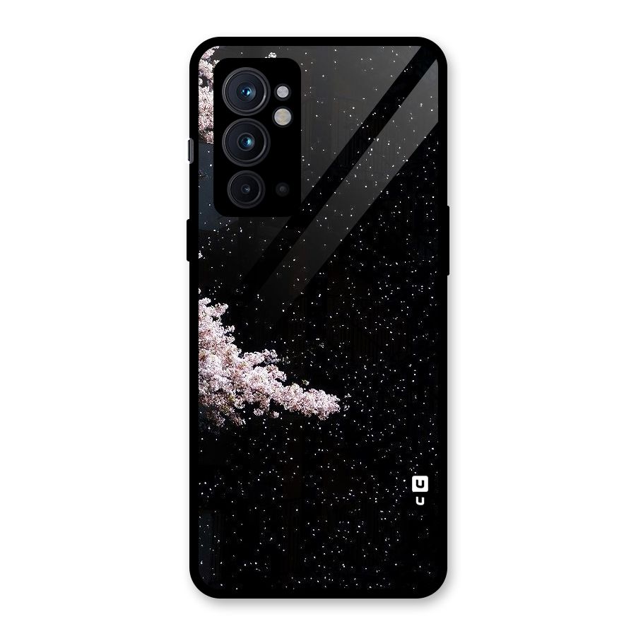 Beautiful Night Sky Flowers Glass Back Case for OnePlus 9RT 5G