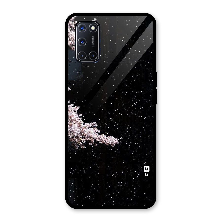 Beautiful Night Sky Flowers Glass Back Case for Oppo A52