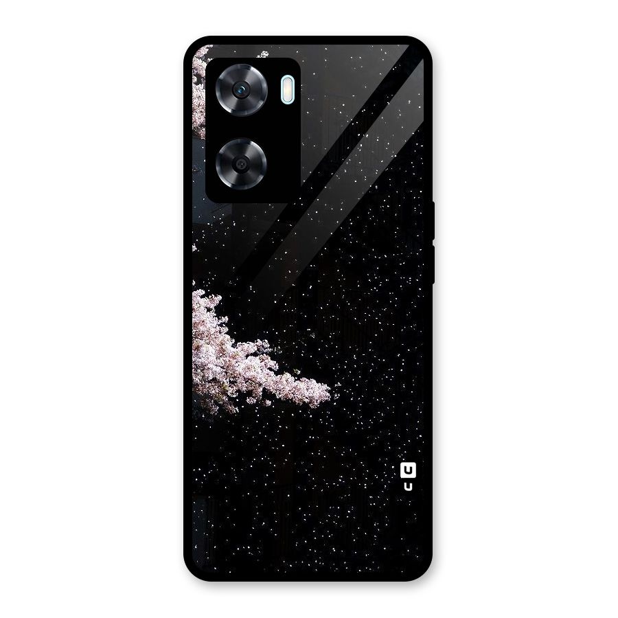 Beautiful Night Sky Flowers Glass Back Case for Oppo A77