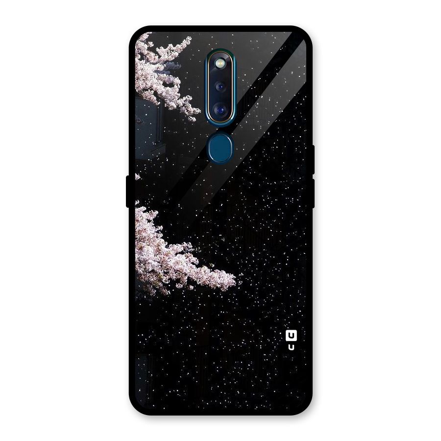 Beautiful Night Sky Flowers Glass Back Case for Oppo F11 Pro