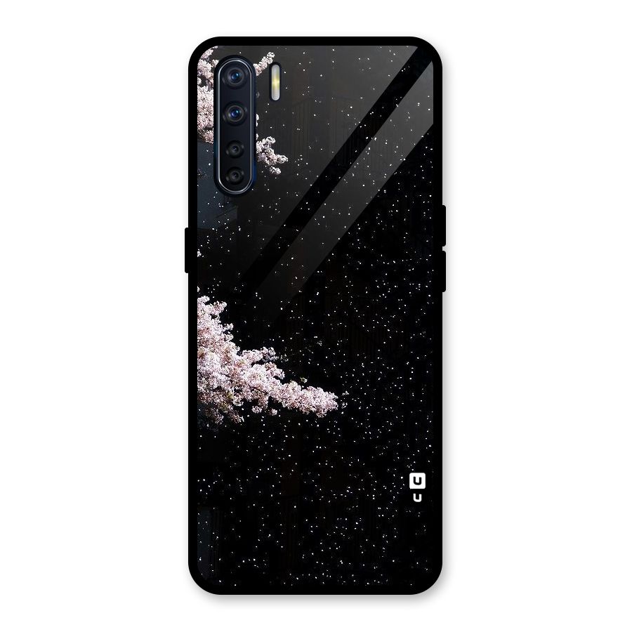 Beautiful Night Sky Flowers Glass Back Case for Oppo F15