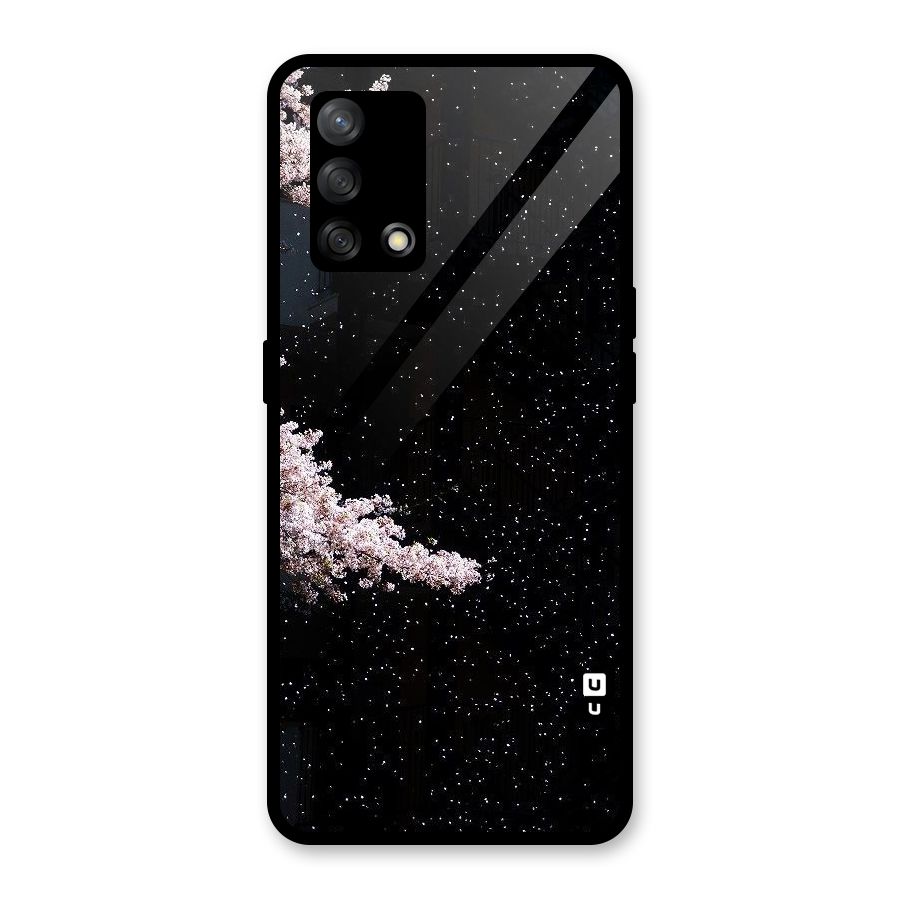 Beautiful Night Sky Flowers Glass Back Case for Oppo F19