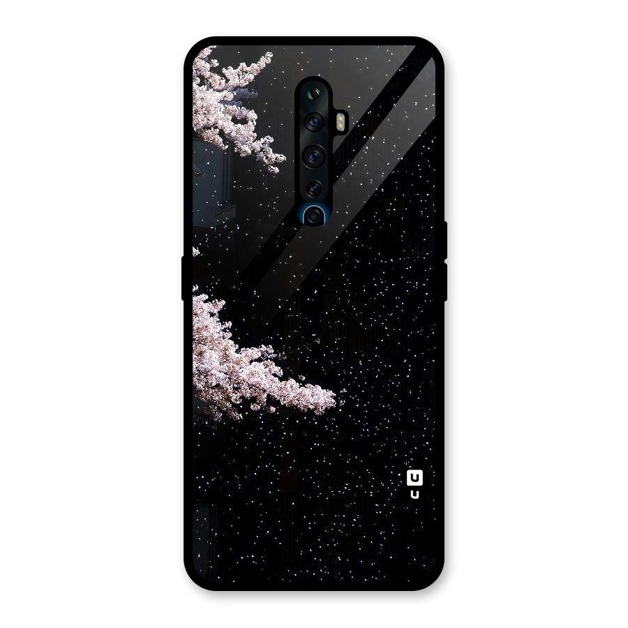Beautiful Night Sky Flowers Glass Back Case for Oppo Reno2 F
