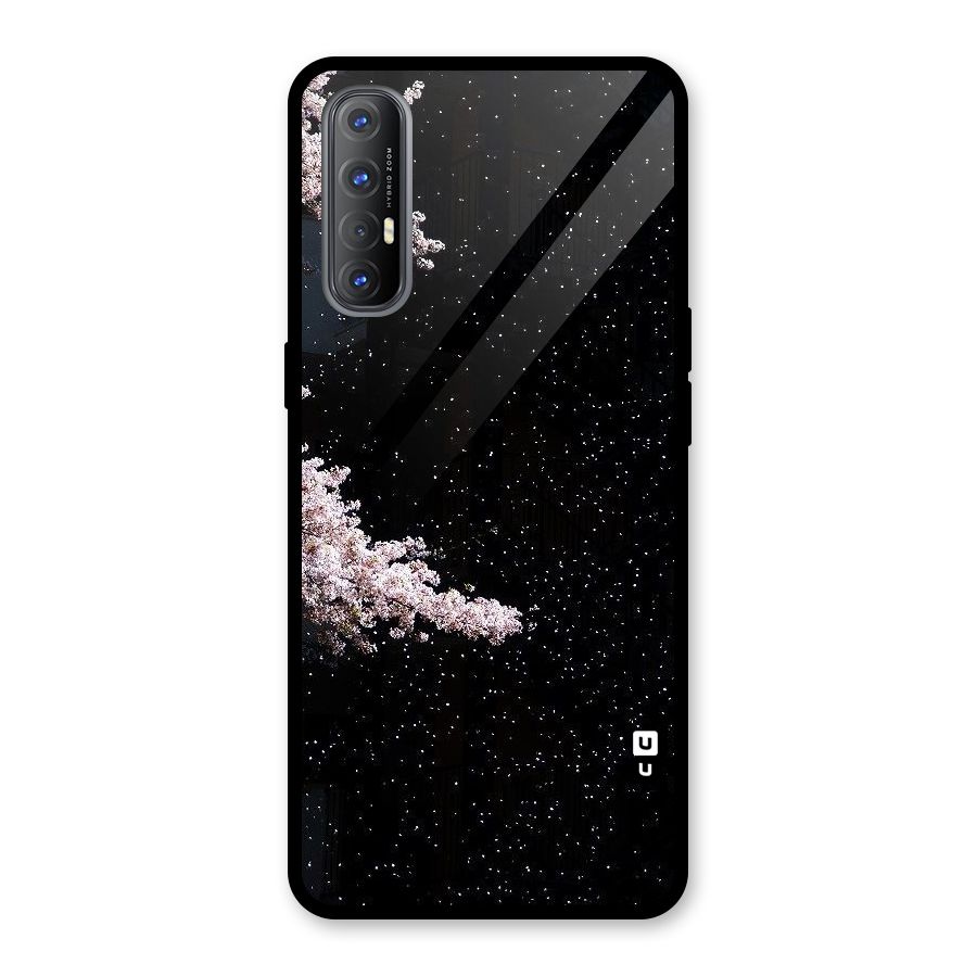 Beautiful Night Sky Flowers Glass Back Case for Oppo Reno3 Pro