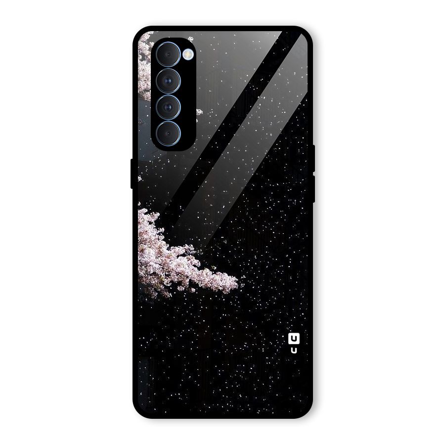 Beautiful Night Sky Flowers Glass Back Case for Oppo Reno4 Pro