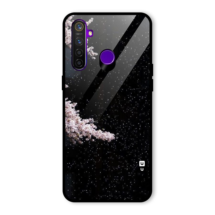 Beautiful Night Sky Flowers Glass Back Case for Realme 5 Pro