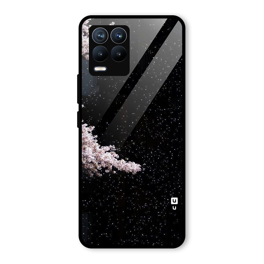 Beautiful Night Sky Flowers Glass Back Case for Realme 8