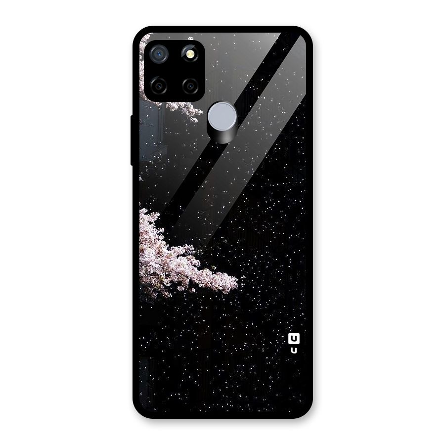 Beautiful Night Sky Flowers Glass Back Case for Realme C15