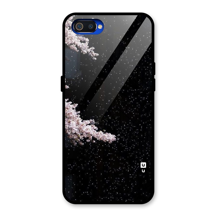 Beautiful Night Sky Flowers Glass Back Case for Realme C2