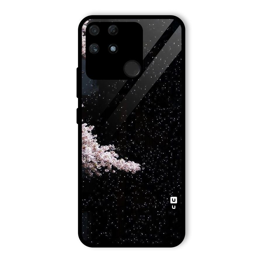 Beautiful Night Sky Flowers Glass Back Case for Realme Narzo 50A