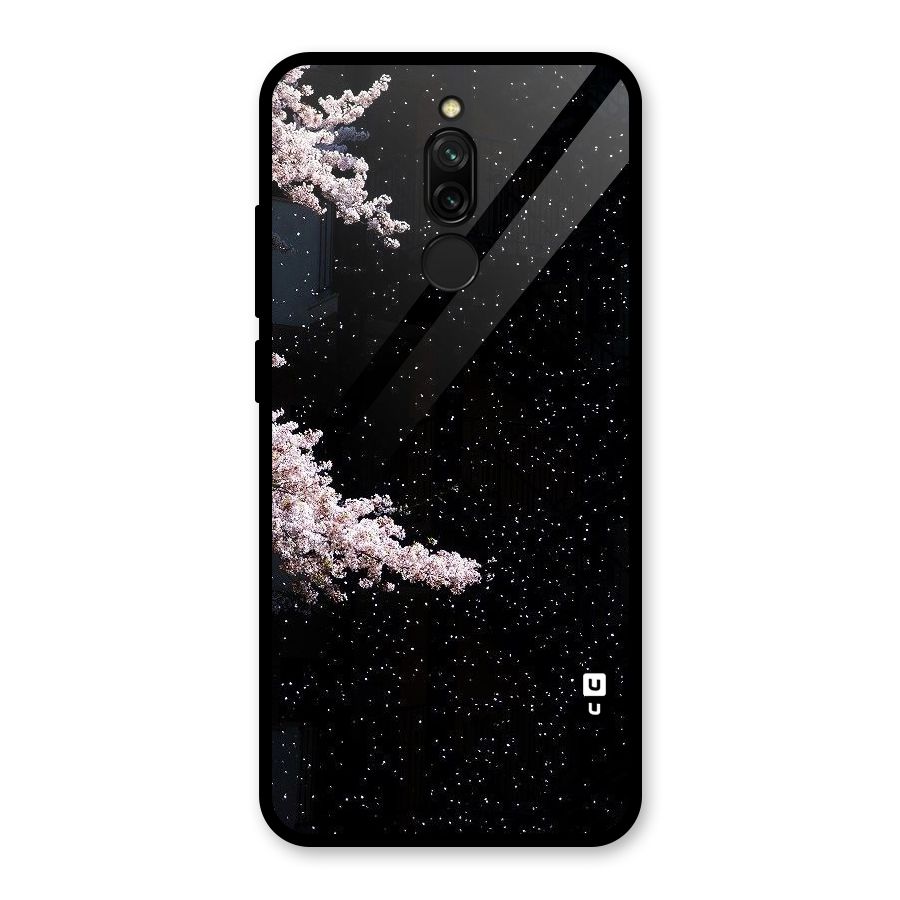 Beautiful Night Sky Flowers Glass Back Case for Redmi 8
