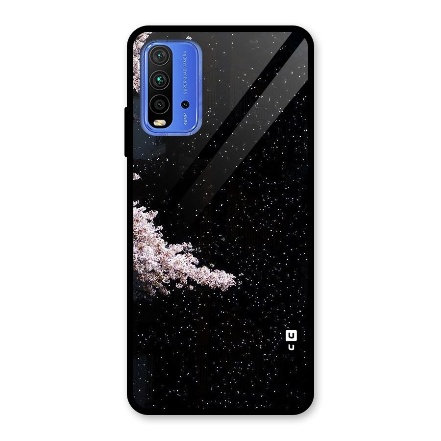 Beautiful Night Sky Flowers Glass Back Case for Redmi 9 Power