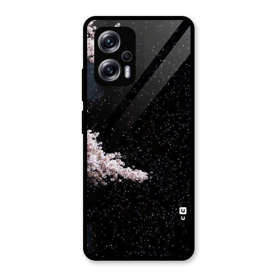 Beautiful Night Sky Flowers Glass Back Case for Redmi K50i