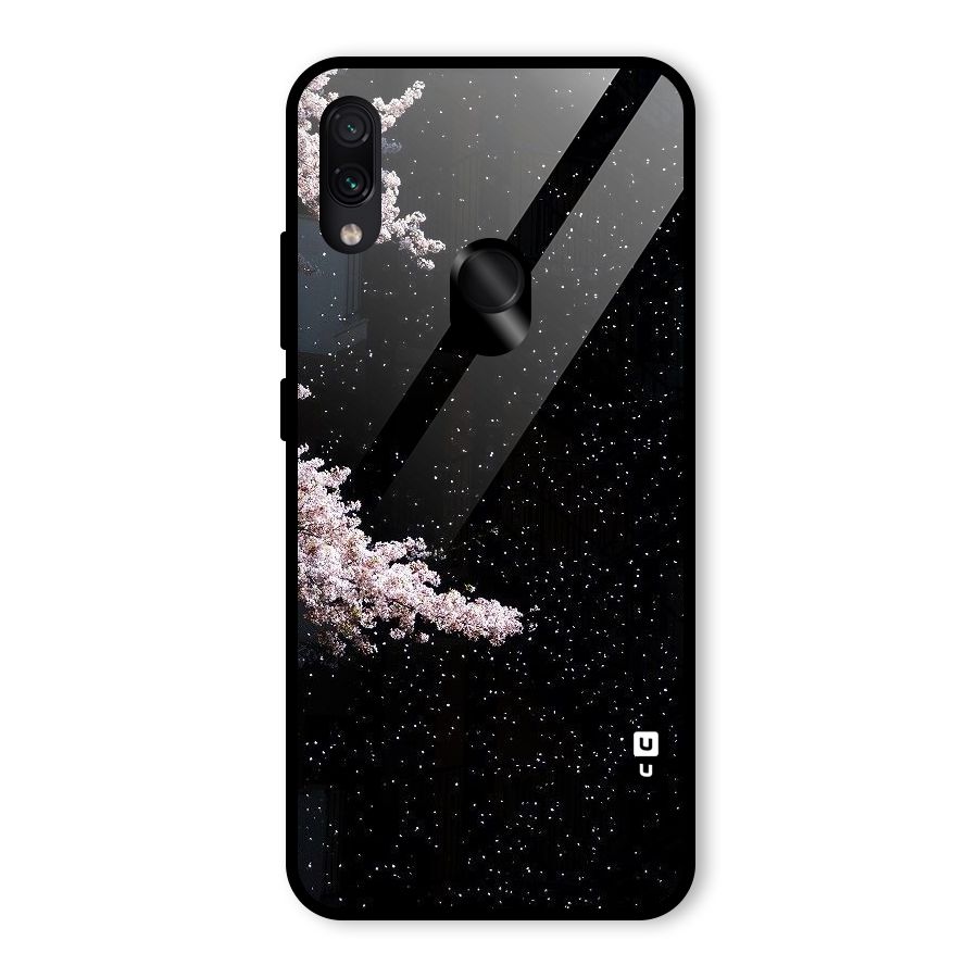 Beautiful Night Sky Flowers Glass Back Case for Redmi Note 7