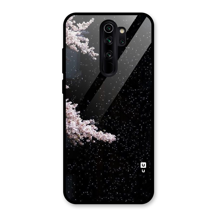 Beautiful Night Sky Flowers Glass Back Case for Redmi Note 8 Pro