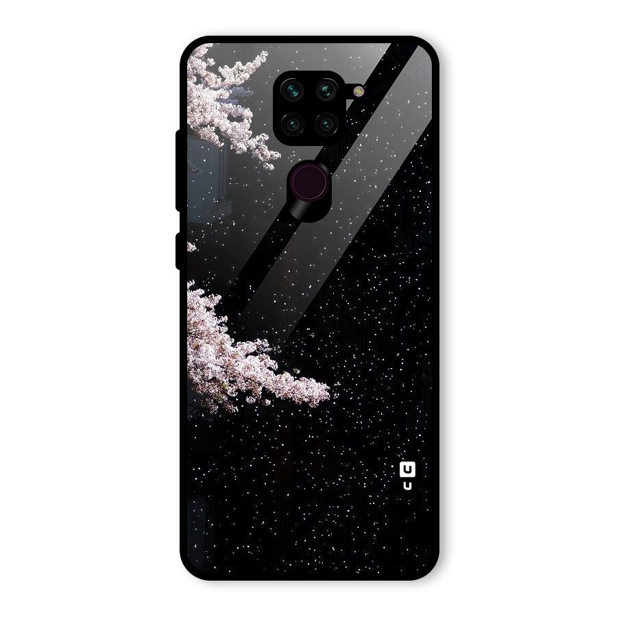 Beautiful Night Sky Flowers Glass Back Case for Redmi Note 9