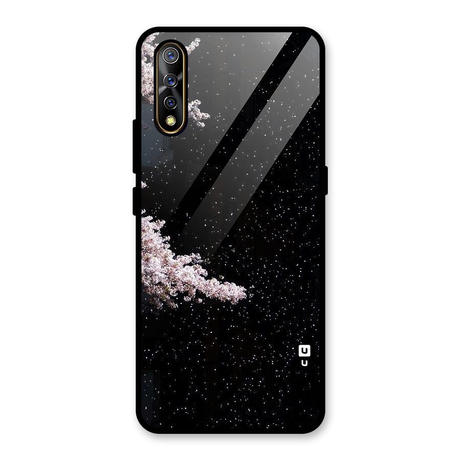 Beautiful Night Sky Flowers Glass Back Case for Vivo S1