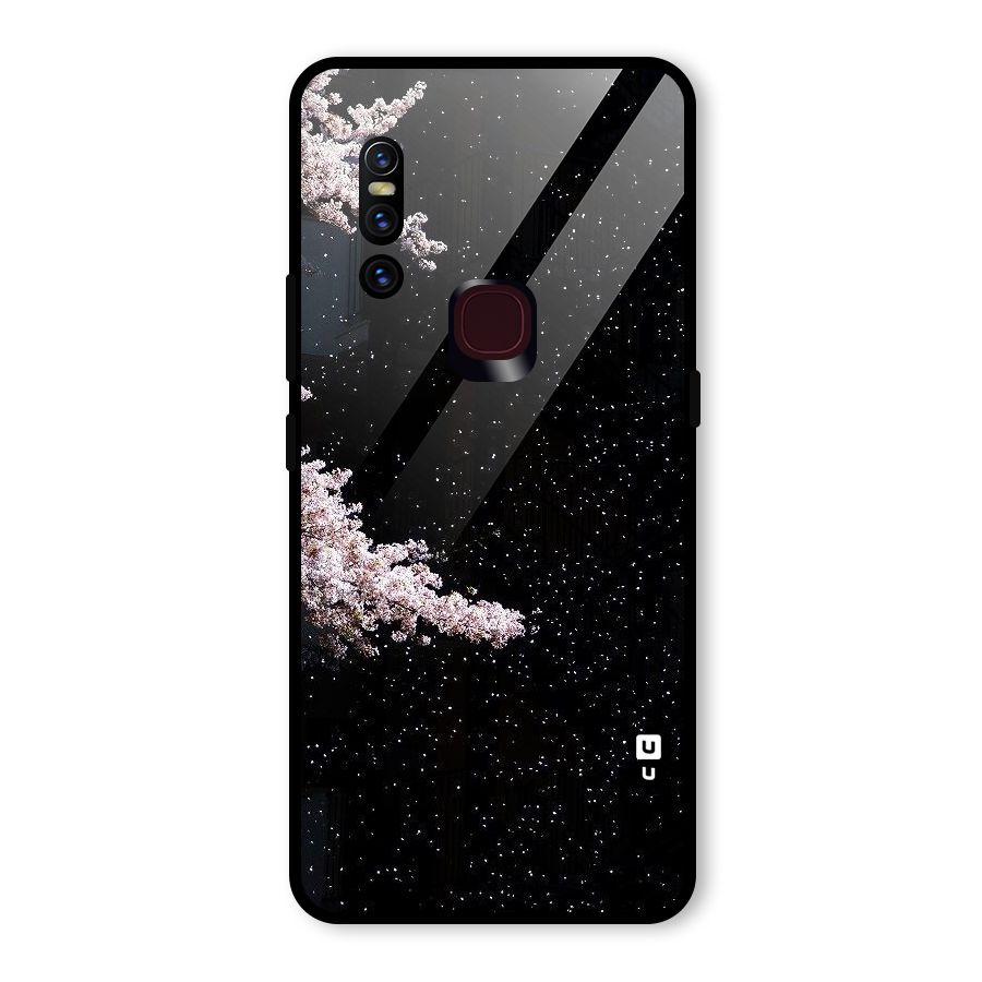 Beautiful Night Sky Flowers Glass Back Case for Vivo V15